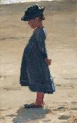 Peder Severin Kroyer Little girl standing on Skagen's southern Beach France oil painting artist